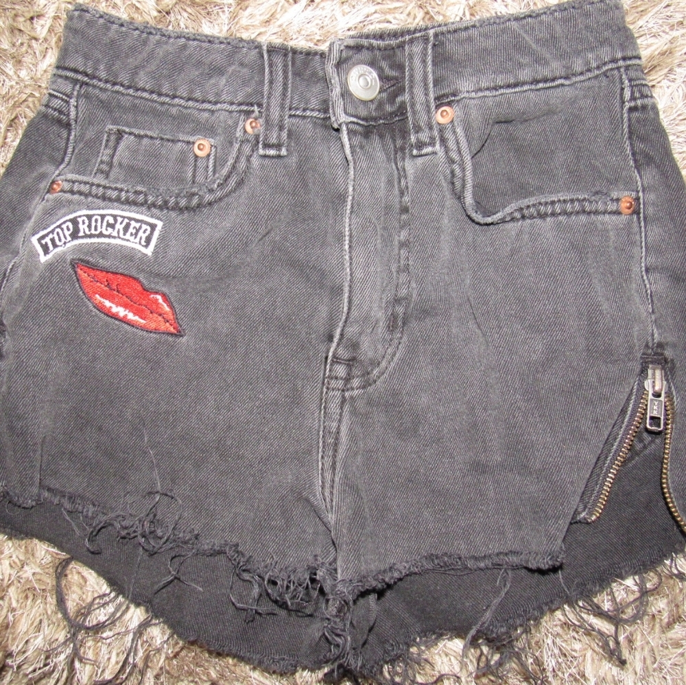 High waist jean shorts